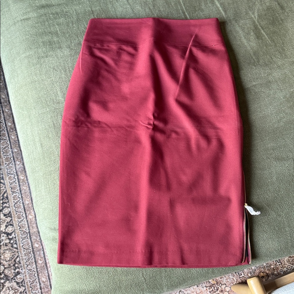 Red skirt with zipper details